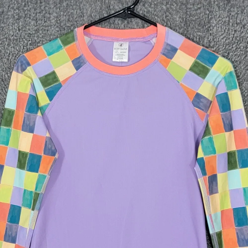 Body Glove Rashguard Womens XS Lilac Multicolor Long Sleeve UPF 50 Swim Shirt - Picture 2 of 11